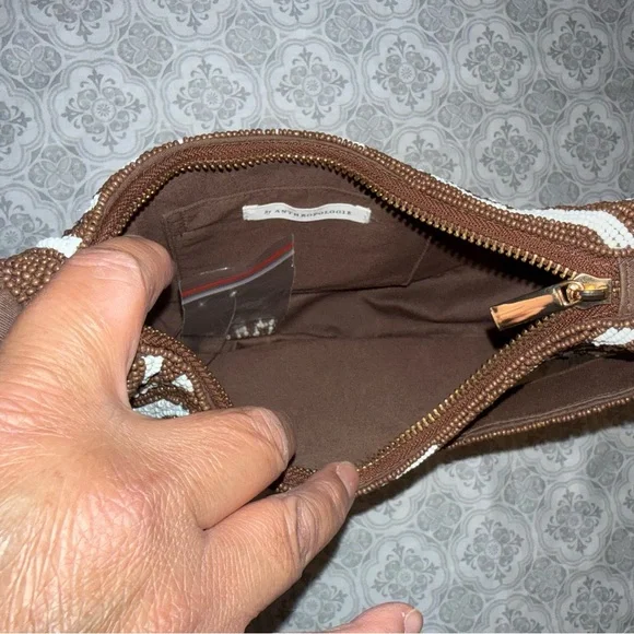 Anthropologie Crescent Beaded Shotkder Bag - Picture 8 of 14